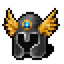 Pixel-art Warden's Crown, a winged helm
