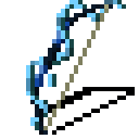 Pixel-art Frostbow, a bow wrapped in blue ice