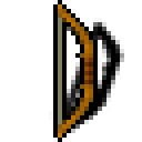 Pixel-art Hunter's Bow, a plain wooden shortbow
