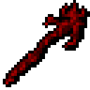 Pixel-art Pyromancer's Staff, a twisted crimson staff