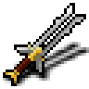 Pixel-art Shadowfang, a twin-bladed sword