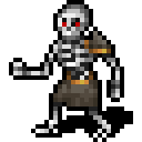 Pixel-art skeletal warrior